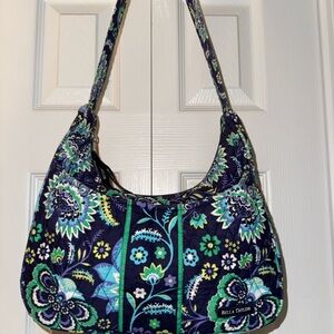 Bella Taylor Floral Hobo Bag - Navy and Teal, EUC